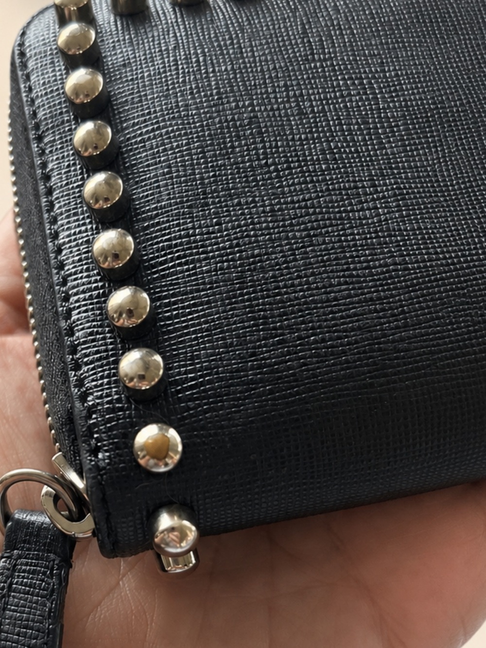 FENDI RARE KARLITO Studded Black Zip Wallet - Picture 5 of 10